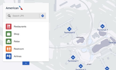 Interactive airport map for JFK
