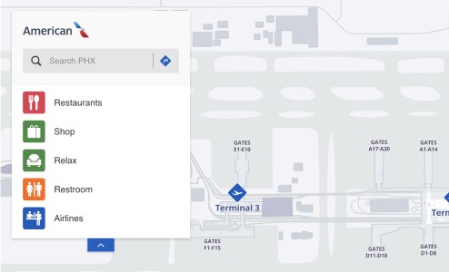 Interactive airport map for PHX